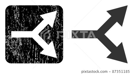 Textured Bifurcation Arrow Right Stencil Stamp 87351185
