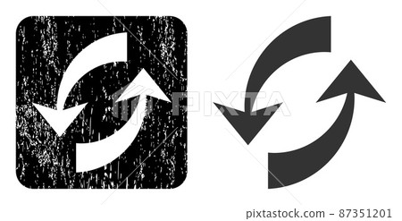 Scratched Exchange Arrows Stencil Badge 87351201