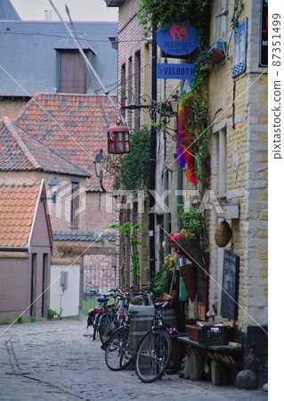 Belgian quaint street corner 87351499