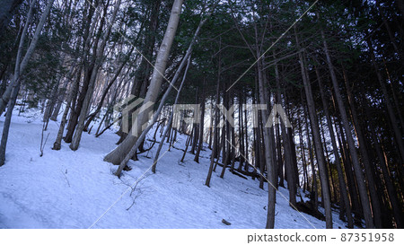 A dim snowy mountain / distress lost image 87351958