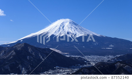 （山梨縣）從高川山看冬天富士山的壯麗景色 87352140