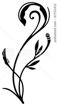 Hand-painted monochrome ivy pattern single item vector material Hand-painted monochrome ivy pattern single item vector material 87352412