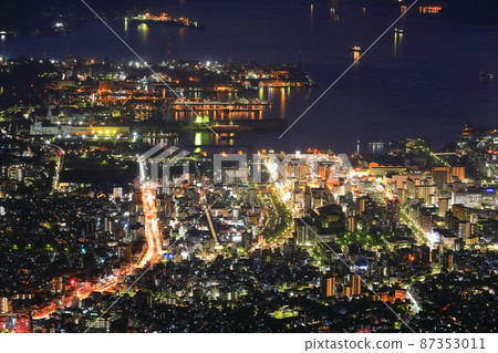 [廣島縣] 從灰峰天文台看到的吳夜景 87353011