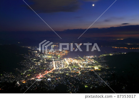 [Hiroshima Prefecture] Night view of Kure seen from Haigamine Observatory 87353017