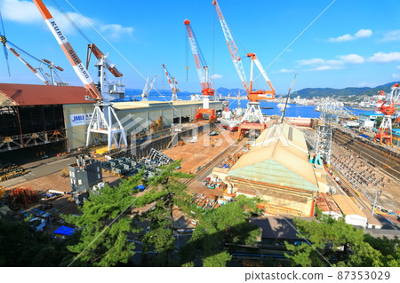[Hiroshima Prefecture] Battleship Yamato Construction Dock seen from a hill overlooking historic area 87353029