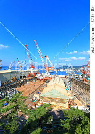 [廣島縣] 從山上俯瞰歷史區域的戰艦大和號建造碼頭 87353033