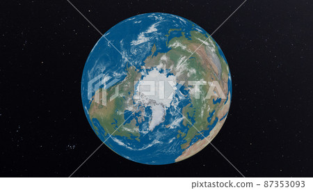 Earth Arctic Ocean center perming3DCG Illustration material Earth Arctic Ocean center perming3DCG Illustration material 87353093