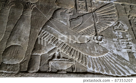 Dendera temple or Temple of Hathor. Egypt. Dendera, Denderah, is a small town in Egypt. Dendera Temple complex, one of the best-preserved temple sites from ancient Upper Egypt. 87353207