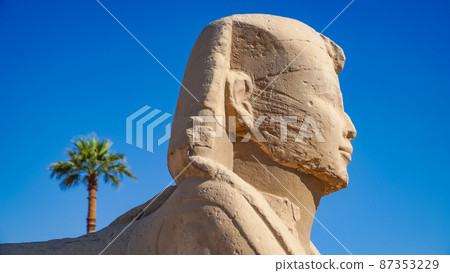 Luxor Temple in Luxor, ancient Thebes, Egypt. Luxor Temple is a large Ancient Egyptian temple complex located on the east bank of the Nile River and was constructed approximately 1400 BCE. Luxor Temple in Luxor, ancient Thebes, Egypt. Luxor Temple is a large Ancient Egyptian temple complex located on the east bank of the Nile River and was constructed approximately 1400 BCE. 87353229