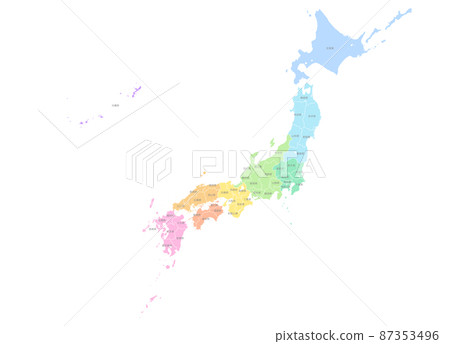 日本地圖各縣的地圖部分 87353496