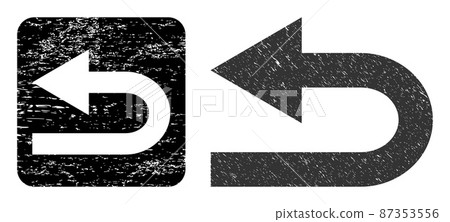 Grunge Turn Left Subtracted Stamp Seal 87353556