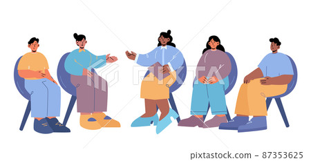Group therapy meeting with psychologist 87353625