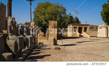 Karnak Temple in Luxor, Egypt. The Karnak Temple Complex, commonly known as Karnak, comprises a vast mix of decayed temples, chapels, pylons, and other buildings in Egypt. Karnak Temple in Luxor, Egypt. The Karnak Temple Complex, commonly known as Karnak, comprises a vast mix of decayed temples, chapels, pylons, and other buildings in Egypt. 87353937