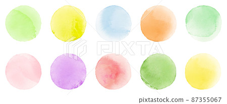 Round texture with pale watercolor shades 87355067