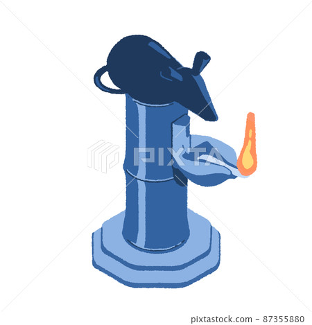 A short cage with a mouse figurine A short cage with a mouse figurine 87355880