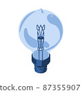 Light bulb filled with nitrogen gas 87355907