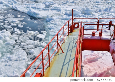 紋別北海道的流冰海 87356850