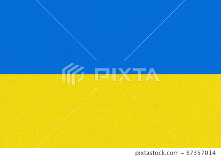 烏克蘭國旗顏色布背景 烏克蘭國旗顏色布背景 87357014