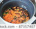 Easy and delicious hijiki rice before cooking, too much carrot 87357407