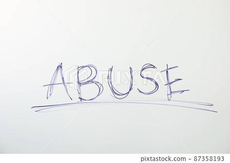 Word ABUSE on white background. Domestic violence awareness Word ABUSE on white background. Domestic violence awareness 87358193