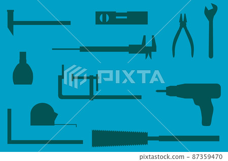 帶有簡單工具圖標的牆紙 87359470