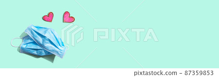 Medical worker appreciation theme with hearts and face mask 87359853