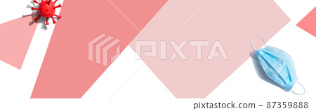 Surgical mask with influenza and Coronavirus concept 87359888