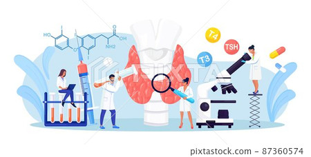 Endocrinologists diagnose and treat human thyroid gland. Doctors make blood test on hormones. Hypothyroidism, hyperthyroidism concept. Thyroid examination. Health and medical treatment Endocrinologists diagnose and treat human thyroid gland. Doctors make blood test on hormones. Hypothyroidism, hyperthyroidism concept. Thyroid examination. Health and medical treatment 87360574