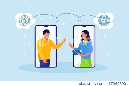 Online psychotherapy, psychology counseling concept. Psychologist doctor helps patient to unravel tangled thoughts. Medical help with psychological problems, mental disorder Online psychotherapy, psychology counseling concept. Psychologist doctor helps patient to unravel tangled thoughts. Medical help with psychological problems, mental disorder 87360800
