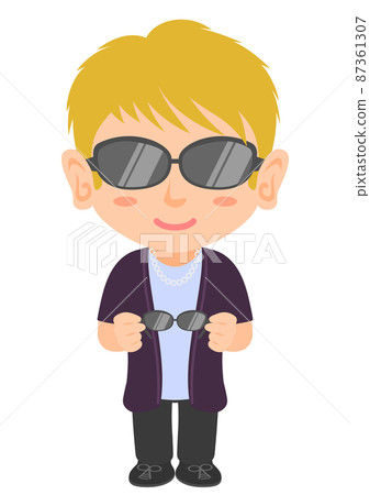 Man holding sunglasses 87361307