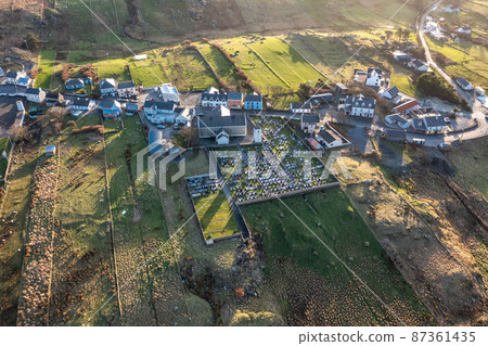 Aerial view of Glencolumbkille in County Donegal, Republic of Irleand Aerial view of Glencolumbkille in County Donegal, Republic of Irleand 87361435
