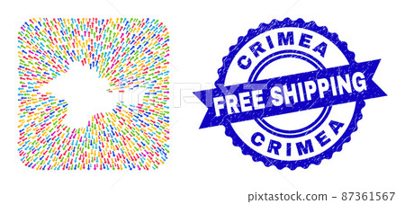 Free Shipping Rubber Stamp and Crimea Map Direction Hole Mosaic 87361567