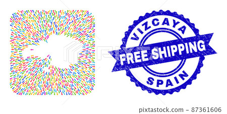 Free Shipping Grunge Badge and Vizcaya Province Map Arrow Subtracted Mosaic Free Shipping Grunge Badge and Vizcaya Province Map Arrow Subtracted Mosaic 87361606