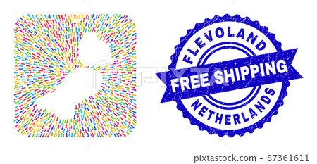 Free Shipping Watermark Seal and Flevoland Province Map Evacuation Hole Mosaic Free Shipping Watermark Seal and Flevoland Province Map Evacuation Hole Mosaic 87361611