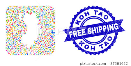 Free Shipping Grunge Stamp and Koh Tao Map Direction Subtracted Mosaic Free Shipping Grunge Stamp and Koh Tao Map Direction Subtracted Mosaic 87361622