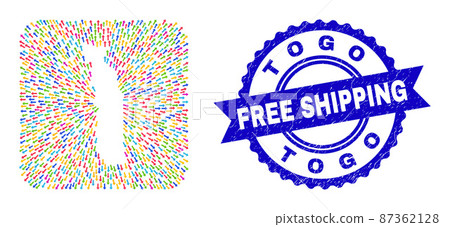Free Shipping Rubber Stamp Seal and Togo Map Pointing Hole Mosaic 87362128