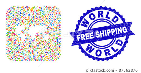 Free Shipping Watermark Badge and World Map Navigation Stencil Mosaic 87362876