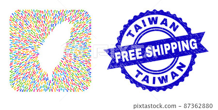 Free Shipping Grunge Badge and Taiwan Map Pointing Subtracted Mosaic Free Shipping Grunge Badge and Taiwan Map Pointing Subtracted Mosaic 87362880