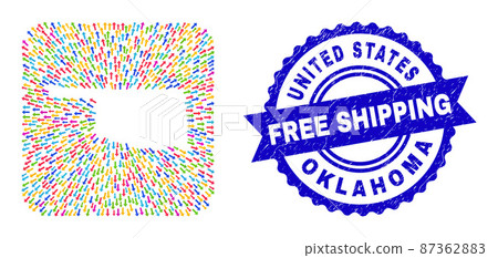 Free Shipping Rubber Seal and Oklahoma State Map Evacuation Subtracted Mosaic 87362883