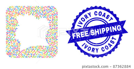 Free Shipping Rubber Badge and Ivory Coast Map Moving Stencil Mosaic Free Shipping Rubber Badge and Ivory Coast Map Moving Stencil Mosaic 87362884