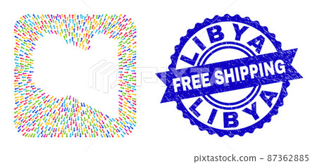 Free Shipping Rubber Badge and Libya Map Pointing Stencil Mosaic Free Shipping Rubber Badge and Libya Map Pointing Stencil Mosaic 87362885