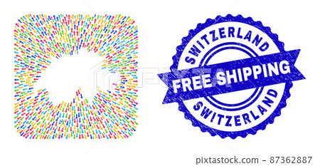 Free Shipping Watermark Stamp Seal and Switzerland Map Navigation Subtracted Mosaic Free Shipping Watermark Stamp Seal and Switzerland Map Navigation Subtracted Mosaic 87362887