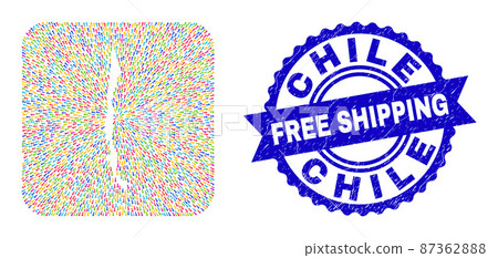 Free Shipping Watermark Seal and Chile Map Pointing Stencil Mosaic 87362888