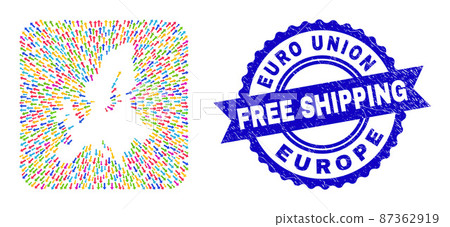 Free Shipping Rubber Badge and Euro Union Map Motion Subtracted Mosaic Free Shipping Rubber Badge and Euro Union Map Motion Subtracted Mosaic 87362919