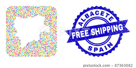 Free Shipping Rubber Badge and Albacete Province Map Pointing Stencil Mosaic Free Shipping Rubber Badge and Albacete Province Map Pointing Stencil Mosaic 87363082