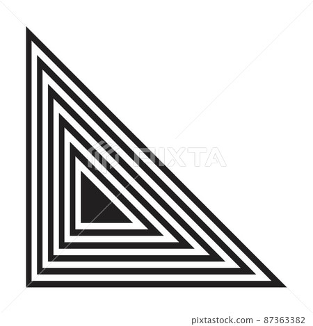 Abstract right angle lines vector geometric shape for logo, web, print and modern and contemporary design wall art background in a glyph illustration 87363382
