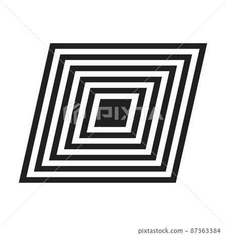 Abstract parallelogram lines vector geometric shape for logo, web, print and modern and contemporary design wall art background in a glyph illustration Abstract parallelogram lines vector geometric shape for logo, web, print and modern and contemporary design wall art background in a glyph illustration 87363384