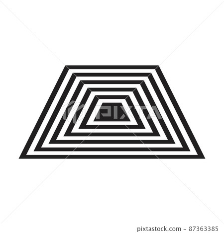 Abstract trapezium lines vector geometric shape for logo, web, print and modern and contemporary design wall art background in a glyph illustration Abstract trapezium lines vector geometric shape for logo, web, print and modern and contemporary design wall art background in a glyph illustration 87363385