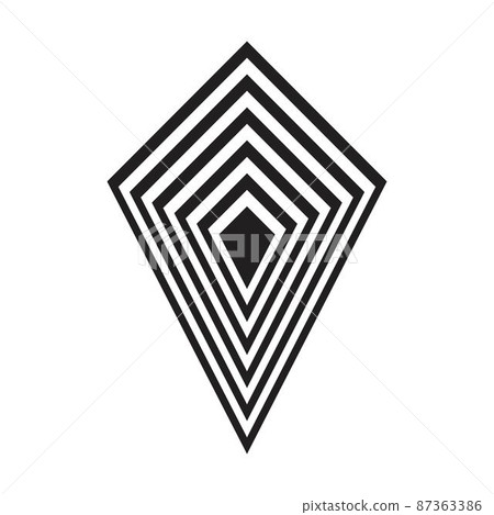 Abstract kite lines vector geometric shape for logo, web, print and modern and contemporary design wall art background in a glyph illustration Abstract kite lines vector geometric shape for logo, web, print and modern and contemporary design wall art background in a glyph illustration 87363386
