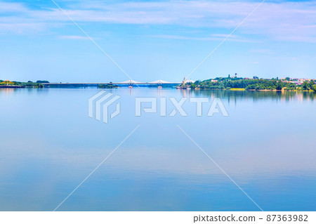 Bridge between Romania to Bulgaria across the Danube River 87363982